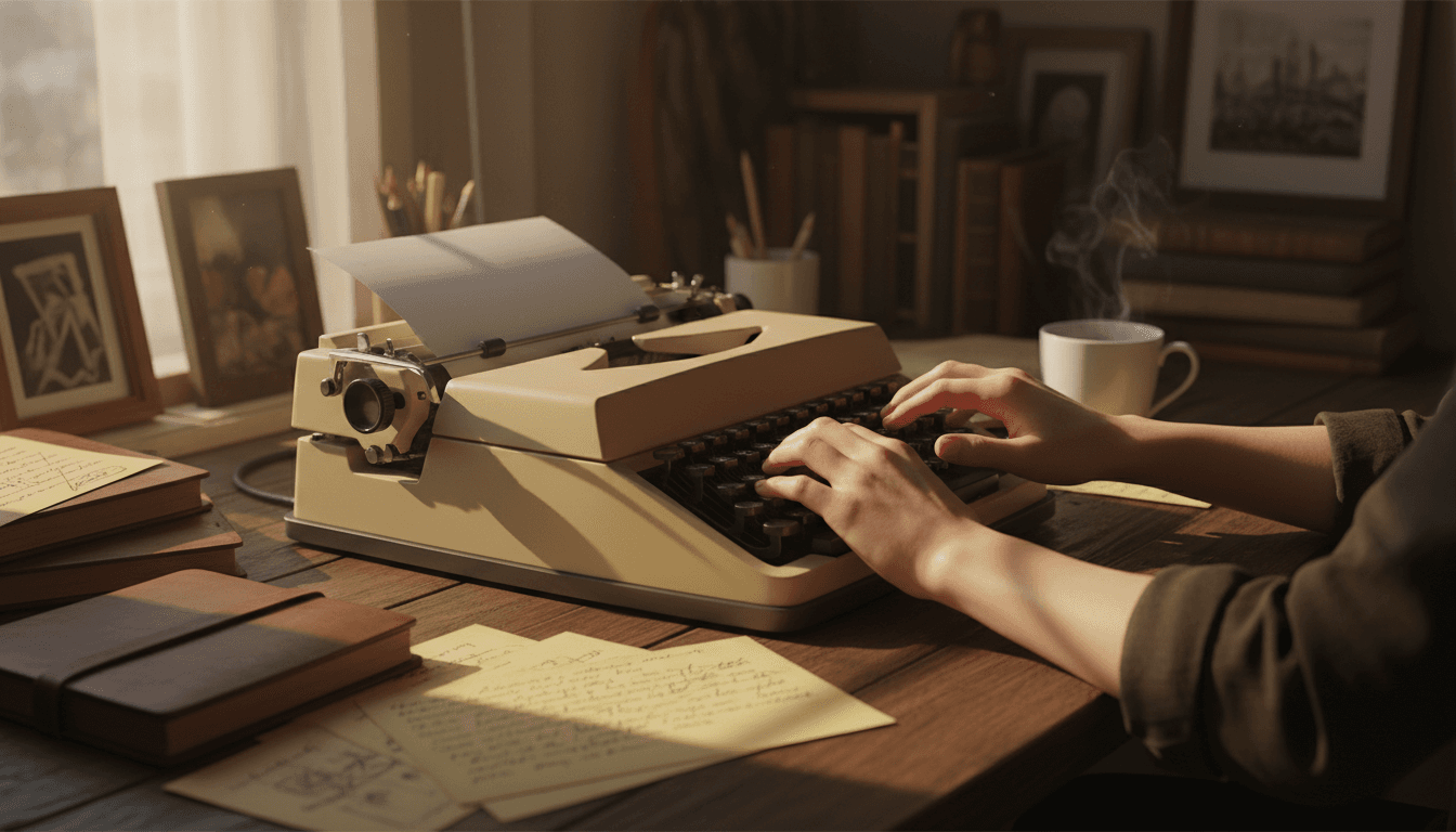 Escritorio de trabajo con cuadernos y una vela encendida